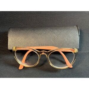 Prada VPR 07V Clear Pink Nude Cat Eye Eyeglasses Frames 51[]20-145 W/ Case